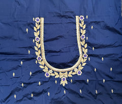 NR1320NB - Navy Blue Colour Computer Maggam Work Blouse