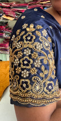 NR897NB -Navy Blue Colour Computer Maggam Work Blouse