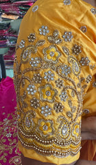 NR897Y -Yellow Colour Computer Maggam Work Blouse