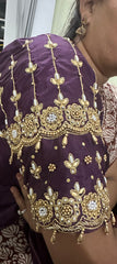 NR1149WN -Wine Colour Computer Maggam Work Blouse