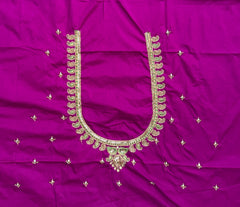 NR889MP - Magenta Pink Colour Computer Maggam Work Blouse