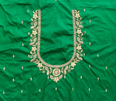 NR1249G- Green Colour Computer Maggam Work Blouse