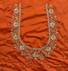 NR400OR -Orange Colour Computer Work Blouse
