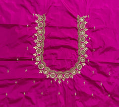 NR1149P - Pink Colour Computer Maggam Work Blouse