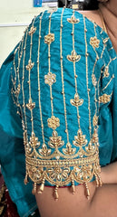 NR929RG- Rama Green Colour Computer Maggam Work Blouse