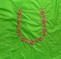 NR449PG - Parrot Green Colour Computer Multi Work Blouse