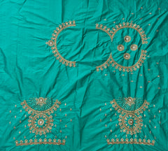NR1129SG -Sea Green Colour Computer Maggam Work Blouse ( POT Neck)