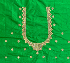 NR951G -Green Colour Computer Maggam Work Blouse