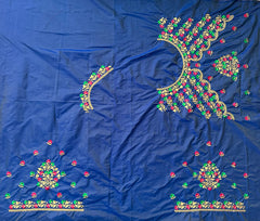 NR484B - Blue Colour Computer Multi Colour Work Blouse