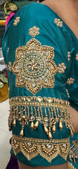 NR951RG -Rama Green Colour Computer Maggam Work Blouse