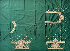 NR995BG -Bottle Green Colour Computer Maggam Work Blouse