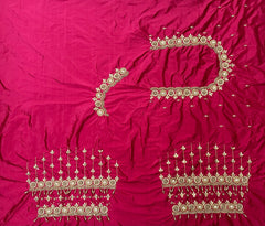NR1149TP - Tomato Pink Colour Computer Maggam Work Blouse