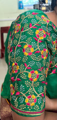 NR495G-Green Colour Computer Multi Work Blouse
