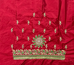 NR885R - Red Colour Computer Maggam Work Blouse