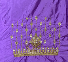 NR1050LV- Lavender Colour Computer Maggam Work Blouse ( Boat Neck Design Back Open)