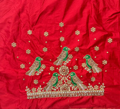 NR1059R-  Red Colour Computer Maggam Work Blouse