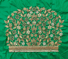 NR1320G - Green Colour Computer Maggam Work Blouse