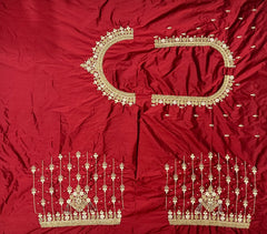 NR1050M- Maroon Colour Computer Maggam Work Blouse ( Boat Neck Design Back Open)