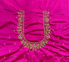 NR1296P -Pink Colour Computer Maggam Work Blouse