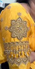 NR951Y -Yellow Colour Computer Maggam Work Blouse