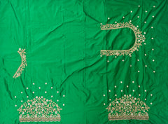 NR897G -Green Colour Computer Maggam Work Blouse