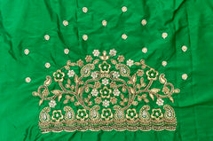 NR897G -Green Colour Computer Maggam Work Blouse