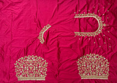 NR1320TP- Tomato Pink Colour Computer Maggam Work Blouse