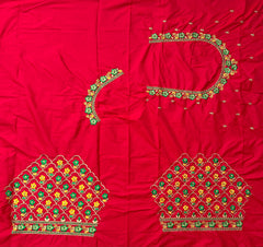 NR485TR -Tomato Red Colour Computer Multi Work Blouse