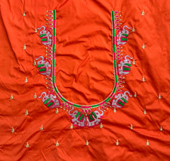 NR482OR - Orange Colour Computer Multi Work Blouse