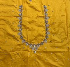 NR1299Y  Yellow Colour Computer Maggam Work Blouse