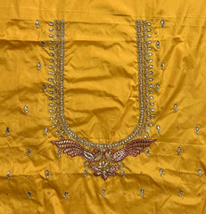 NR995Y -Yellow Colour Computer Maggam Work Blouse