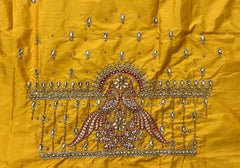 NR995Y -Yellow Colour Computer Maggam Work Blouse