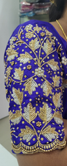 NR1298IB - Ink Blue Colour Computer Maggam Work Blouse