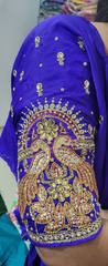 NR995B -Ink Blue Colour Computer Maggam Work Blouse