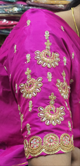 NR849MP- Magenta Pink Colour Computer Maggam Work Blouse