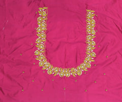 NR698TP - Tomato Pink Colour Maggam Work Blouse