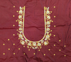 NR399M - Maroon  Colour  Computer Work Blouse