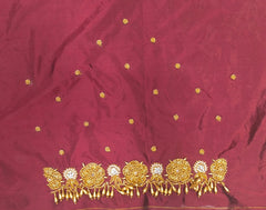 NR850DM - Dark Maroon Colour Maggam Work Blouse