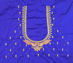 NR995B -Ink Blue Colour Computer Maggam Work Blouse