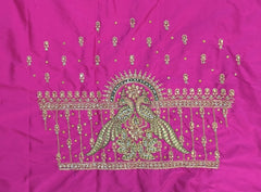 NR995P -Pink Colour Computer Maggam Work Blouse