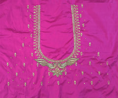 NR995P -Pink Colour Computer Maggam Work Blouse