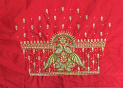 NR995R -Red Colour Computer Maggam Work Blouse