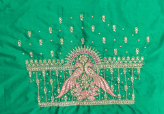 NR995G -Green Colour Computer Maggam Work Blouse