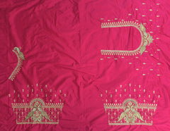NR995TP -Tomato Pink Colour Computer Maggam Work Blouse