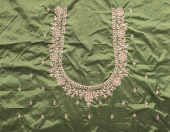 NR396MG -Mahendi Green Colour Computer Work Blouse