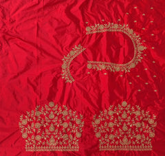 NR396MR - Mirchi Red Colour Computer Work Blouse