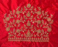 NR396MR - Mirchi Red Colour Computer Work Blouse