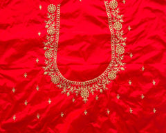 NR396MR - Mirchi Red Colour Computer Work Blouse