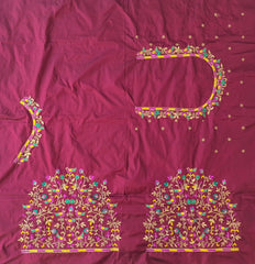 NR475M - Maroon Colour  Computer Multi Work Blouse