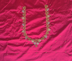 NR1299TP  Tomoto pInk Colour Computer Maggam Work Blouse